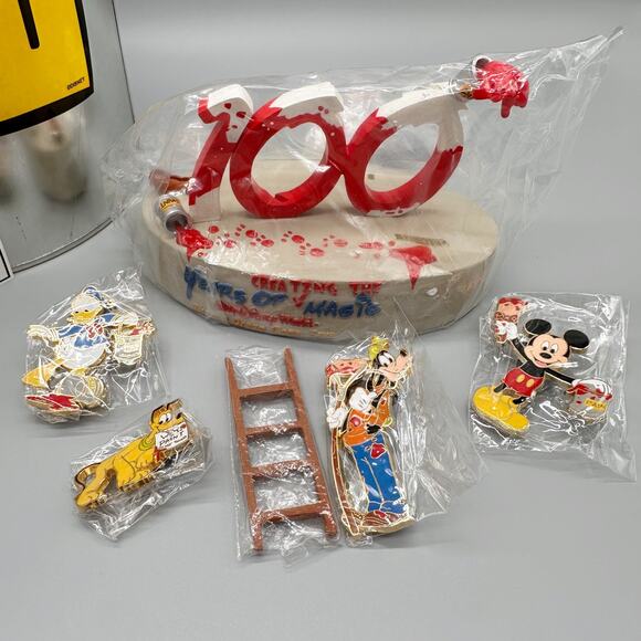 Walt Disney Trading Pin Set Cast Exclusive 100 Years of Magic Figurine Paint Can - Picture 1 of 15